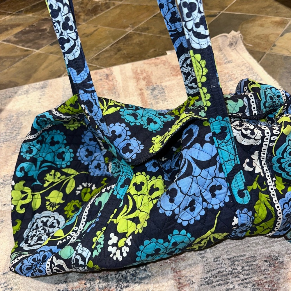 Vera Bradley Disney Blue and Green Floral Shoulder Bag